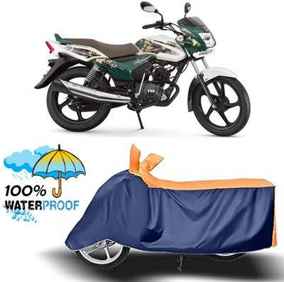 ROYAL AUTO MART Waterproof Two Wheeler Cover for TVS(Star City Plus, Orange, Blue)