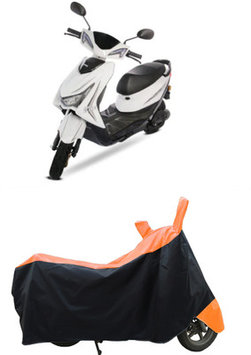 Coxtor Waterproof Two Wheeler Cover for Ampere(Reo Elite BS6, Orange)