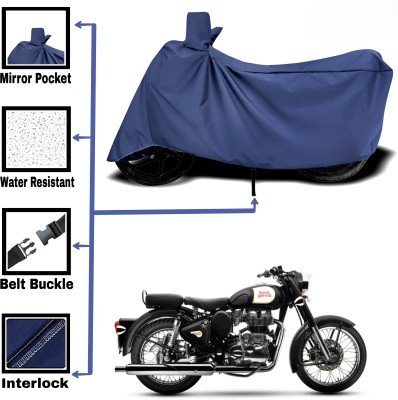 DeepShakshi AUTOMOTIVE Two Wheeler Cover for Royal Enfield(Bullet 350 New, Blue)