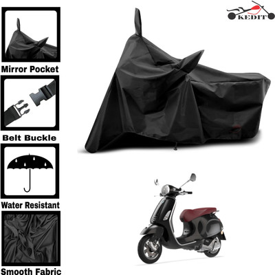KEDIT Two Wheeler Cover for Universal For Bike(Vespa, Black)