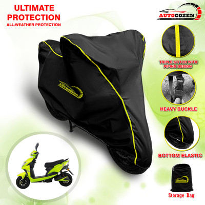 AUTOCOZEN Waterproof Two Wheeler Cover for Techo Electra(Neo, Black)