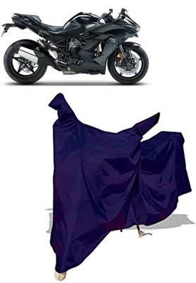 Amexride Two Wheeler Cover for Kawasaki(Ninja H2 SX BS6, Blue)