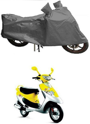 MMSSTAR Waterproof Two Wheeler Cover for TVS(Scooty Pep Plus, Grey)