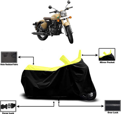 Amexride Two Wheeler Cover for Royal Enfield(Classic 350 Signals, Yellow)