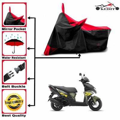 AASHTIK MART Two Wheeler Cover for Yamaha(Ray ZR BS6, Red, Black)