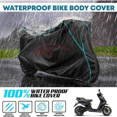 Aanvi Auto Waterproof Two Wheeler Cover for Ather(450 X, Black, Blue)