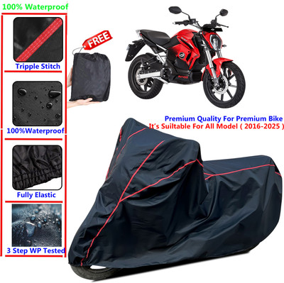 SThanaveX Waterproof Two Wheeler Cover for Revolt(RV 400, Black)