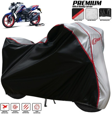 xodi Waterproof Two Wheeler Cover for TVS(Apache RTR 165 RP, Silver, Black)