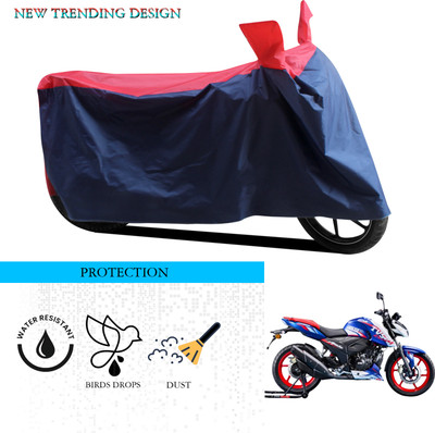 ANTHUB Waterproof Two Wheeler Cover for TVS(Apache RTR 165 RP, Black, Red)