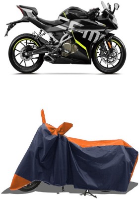 SUGASHRI Waterproof Two Wheeler Cover for CFMoto(250SR, Orange, Blue)