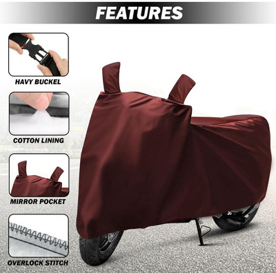 WMIZEXA Two Wheeler Cover for Universal For Bike(CT100, Maroon)