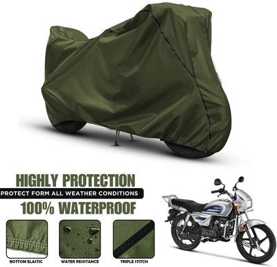 AutoGalaxy Waterproof Two Wheeler Cover for Hero(Splendor, Green, Black)