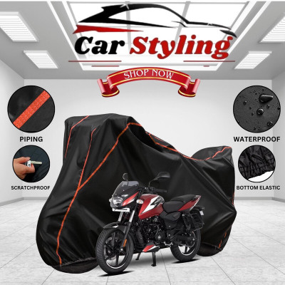 Car Styling Waterproof Two Wheeler Cover for Bajaj(Pulsar 150 DTS-i, Black, Red)