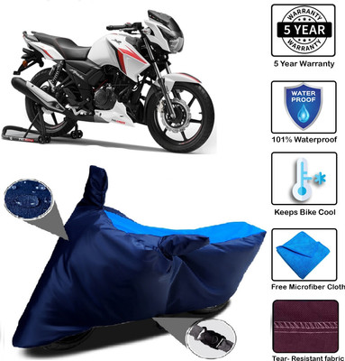 MISSION COLLECTION Waterproof Two Wheeler Cover for TVS(Apache, Blue)