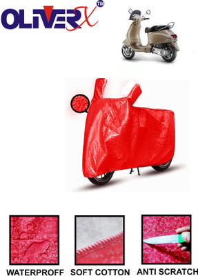 OliverX Waterproof Two Wheeler Cover for Vespa(Elegante 150 BS6, Red)