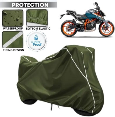 kerwa Waterproof Two Wheeler Cover for KTM(390 Duke, Green, White)