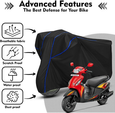 Shiv Kanha Waterproof Two Wheeler Cover for Hero(Pleasure, Black, Blue)