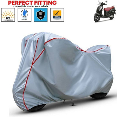 Auto Udaan Waterproof Two Wheeler Cover for Universal For Bike(New Access 125, Silver, Red)