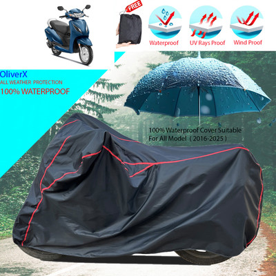 OliverX Waterproof Two Wheeler Cover for Honda(Activa 6G, Black)