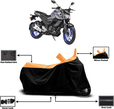 Amexride Two Wheeler Cover for Yamaha(FZS-FI BS6, Orange)