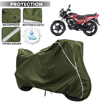 kerwa Waterproof Two Wheeler Cover for TVS(Star City Plus, Green, White)
