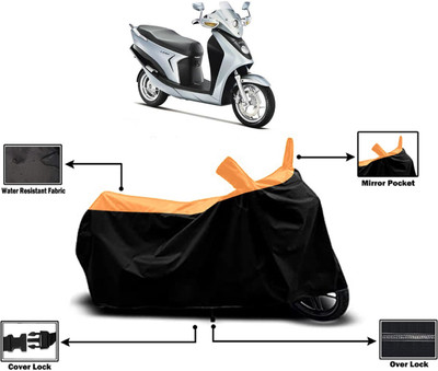 Amexride Two Wheeler Cover for Hero(Leap Hybrid SES BS6, Orange)