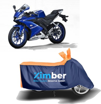 ZIMBER Two Wheeler Cover for Yamaha(YZF R15 V3.0, Orange, Blue)