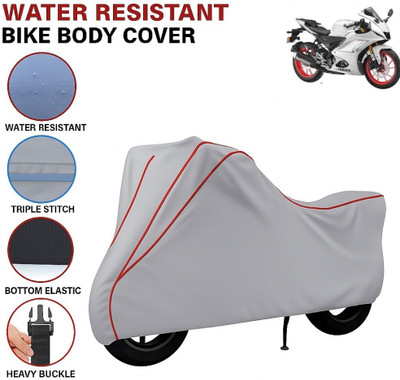 BigFly Waterproof Two Wheeler Cover for Yamaha(R15 V3, Grey, Red)