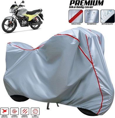 OliverX Waterproof Two Wheeler Cover for Hero(Glamour, Silver, Red, Multicolor)