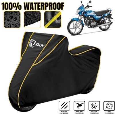 xodi Waterproof Two Wheeler Cover for Hero(HF Deluxe, Black, Yellow)