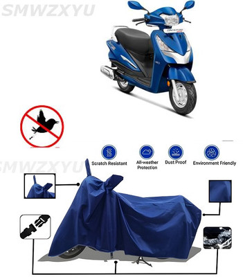smwzxyu Waterproof Two Wheeler Cover for Hero(Destini 125, Clear, Blue)