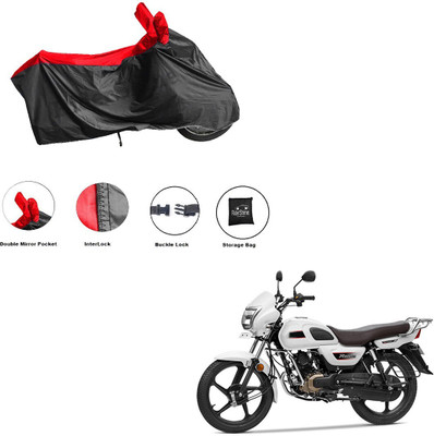 RiderShine Waterproof Two Wheeler Cover for TVS(Radeon, Black, Red)