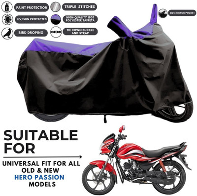 MADAFIYA Two Wheeler Cover for Hero(Passion Xpro, Black, Purple)