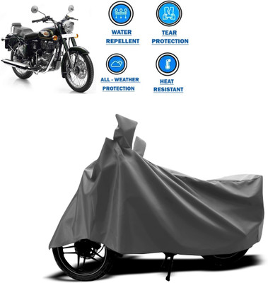 DeepShakshi AUTOMOTIVE Two Wheeler Cover for Royal Enfield(Bullet Electra Twinspark, Grey)