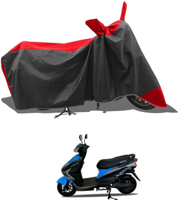 KEDIT Two Wheeler Cover for Ampere(Reo Elite, Red, Black)