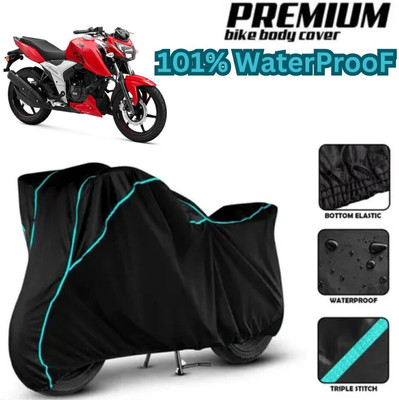 Shiv Kanha Waterproof Two Wheeler Cover for TVS(Apache RTR 160, Black)