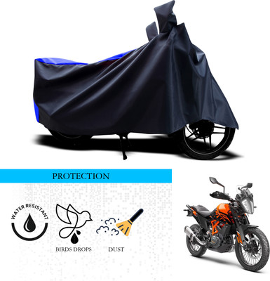 ANTHUB Waterproof Two Wheeler Cover for KTM(390 Adventure, Black, Blue)