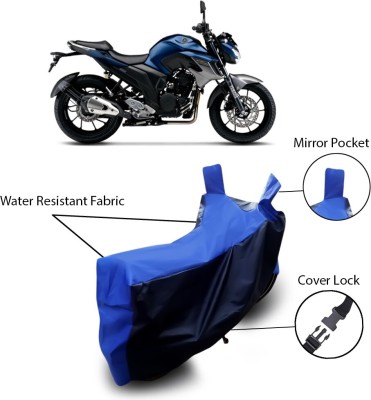 THE REAL ARV Waterproof Two Wheeler Cover for Yamaha(Black, Blue)