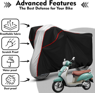 AutoGalaxy Waterproof Two Wheeler Cover for Suzuki(Access 125, Black)