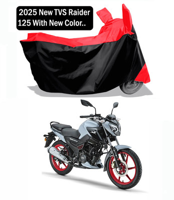 Amexride Two Wheeler Cover for TVS(Raider, Red, Black)