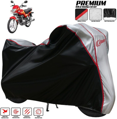 xodi Waterproof Two Wheeler Cover for Hero(HF Deluxe BS6, Silver, Black)