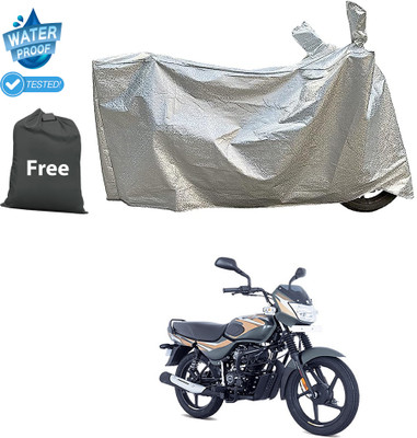 CODOKI Waterproof Two Wheeler Cover for Bajaj(CT100, Silver)