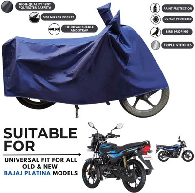 MADAFIYA Two Wheeler Cover for Bajaj(Platina 110 H-Gear BS6, Blue)
