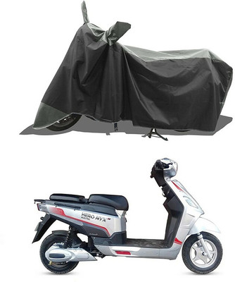 A G Enterprises Waterproof Two Wheeler Cover for Hero(Electric NYX e5, Black, Grey)