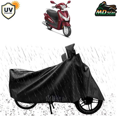 Mdstar Waterproof Two Wheeler Cover for TVS(Flame DS 125, Black)