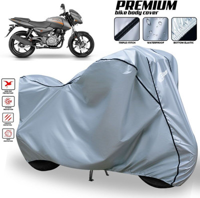 xodi Waterproof Two Wheeler Cover for Bajaj(Pulsar 180 DTS-i, Silver, Black)