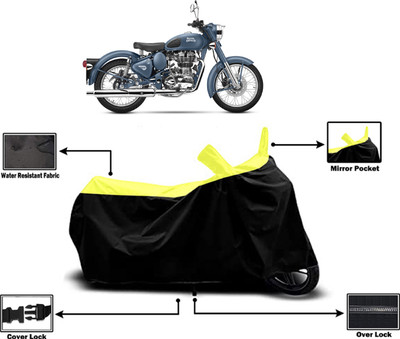 Amexride Two Wheeler Cover for Royal Enfield(Classic Squadron, Yellow)
