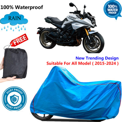 OliverX Waterproof Two Wheeler Cover for Suzuki(Katana, Blue)