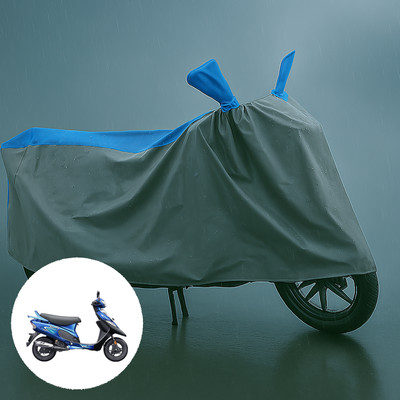 CODOKI Waterproof Two Wheeler Cover for TVS(Scooty Pep Plus, Grey, Blue)