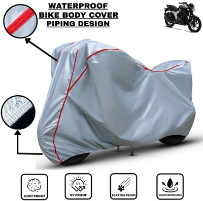 LE PRA Waterproof Two Wheeler Cover for TVS(Apache RTR 160, Silver, Red)